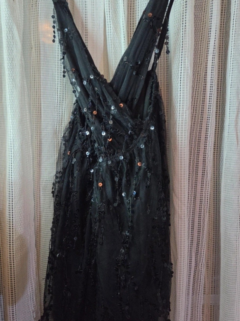 Fairy Core Sequin V-Neck Evening Dress Small